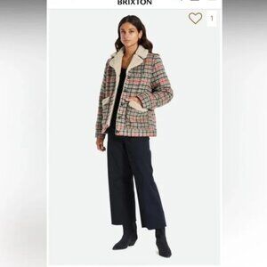 Brixton Plaid Nouvelle Sherpa Jacket Size M